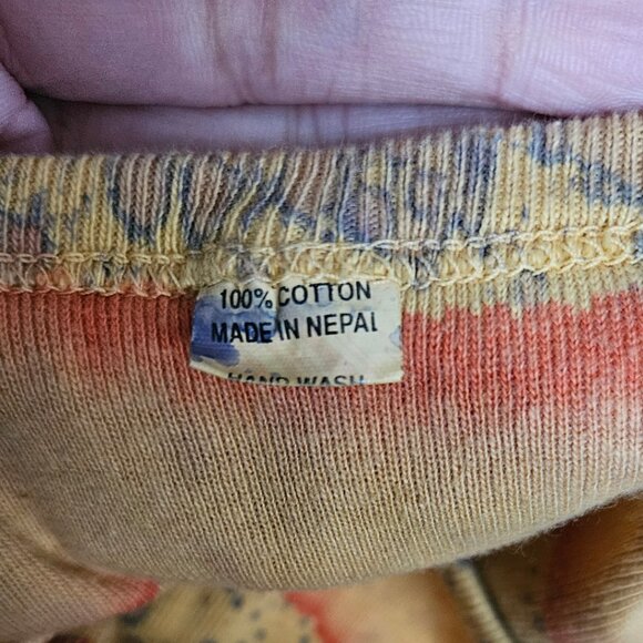 Unbranded Tie Dye Floral Printed 100% Cotton Crewneck Cropped Tee - Picture 5 of 5